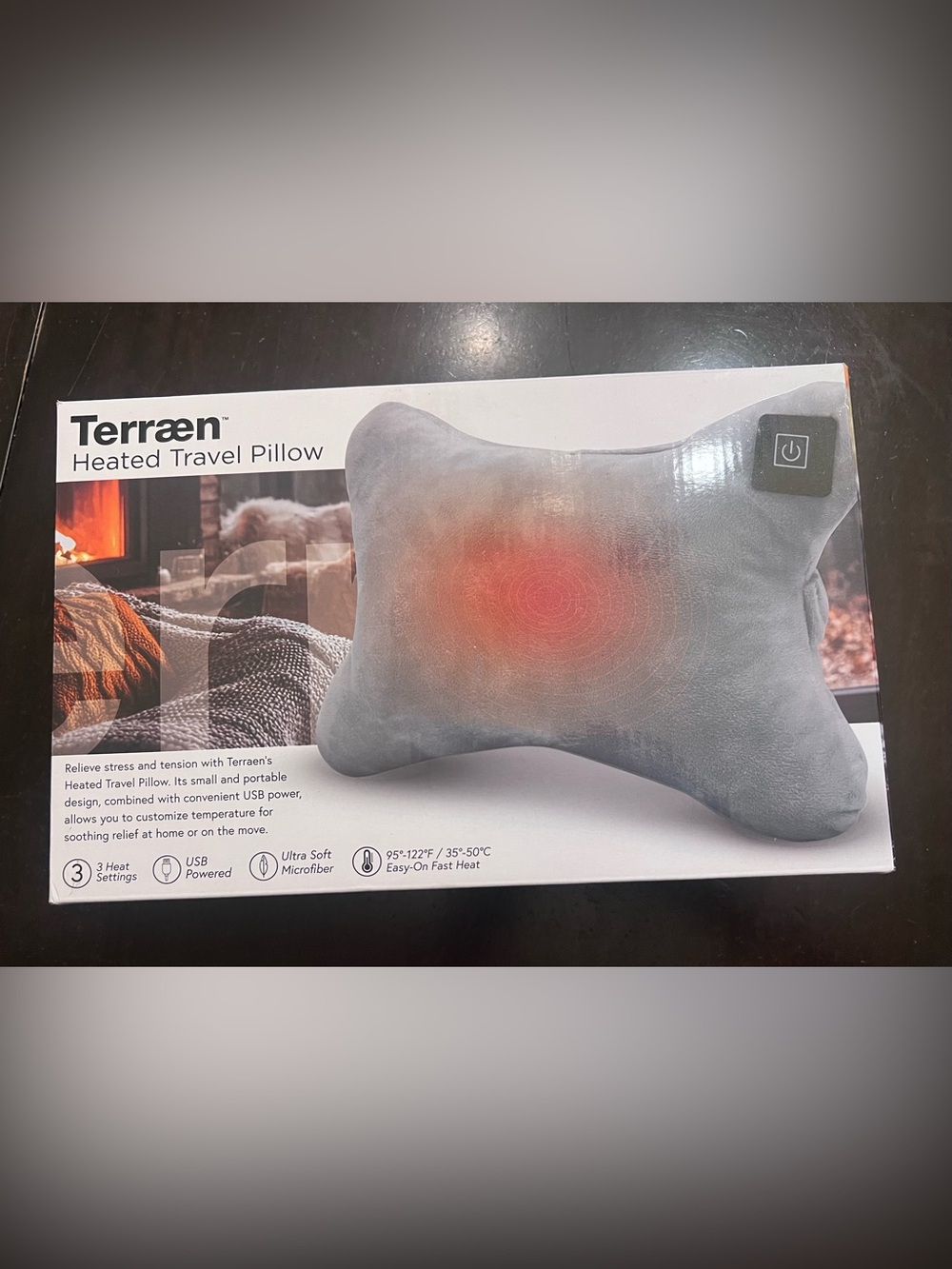 Terrain Heated Travel Pillow - Gray by